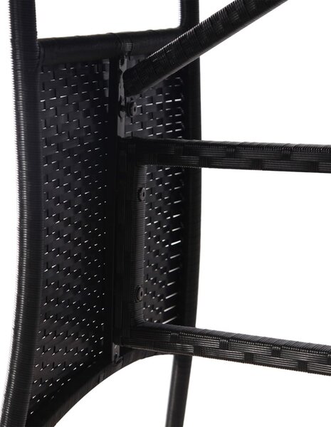 Fekete polyrattan kerti asztal 170 x 80 x 74 cm