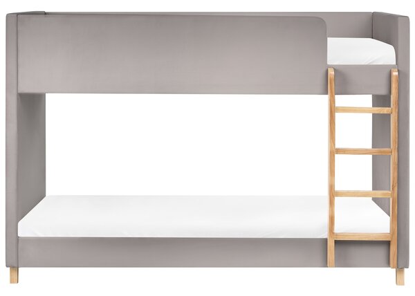 Emeletes ágy Bársony CHOCQUES 90 x 200 cm Világosszürke