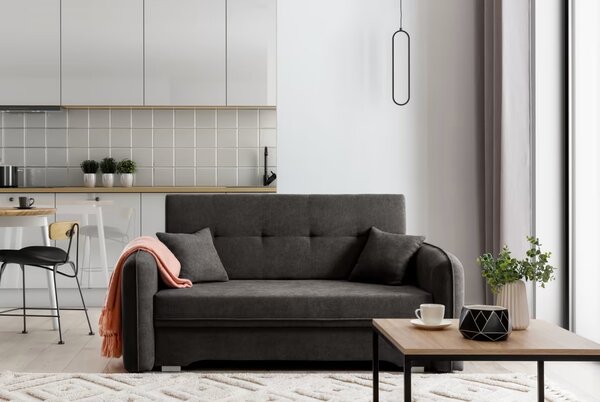 Kinyitható 2 személyes kanapé LAINE, sötétszürke