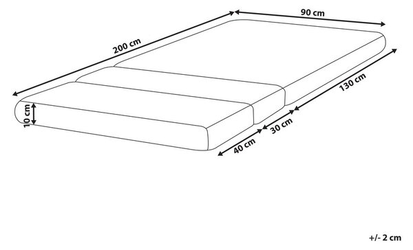 Habszivacs matrac hosszabbítható ágyhoz CLEVER H2/3 közepes 90 x 130/160/200 cm