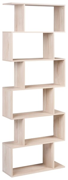 6 szintes könyvespolc VALDOSA 190 cm Világosbarna