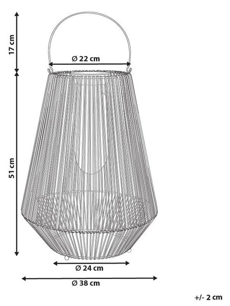 Napelemes lámpás LUSWISHI 68 cm Természetes