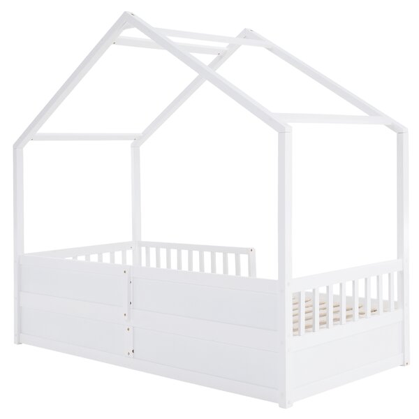 KONDELA Montessori ágy, 90x200, fehér, tömör, BIANKA