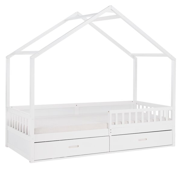 KONDELA Montessori ágy, 90x200, fehér, tömör, BIANKA