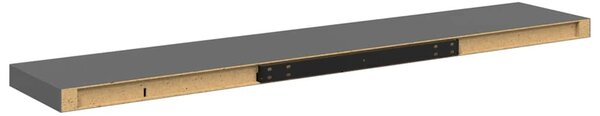 Magasfényű szürke MDF lebegő fali polc 120 x 23,5 x 3,8 cm