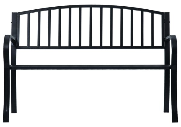 Fekete acél kerti pad 125 cm