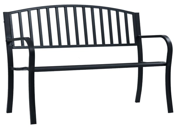 Fekete acél kerti pad 125 cm