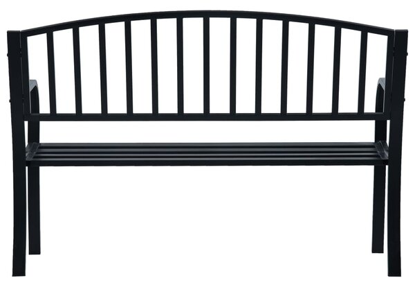 Fekete acél kerti pad 125 cm