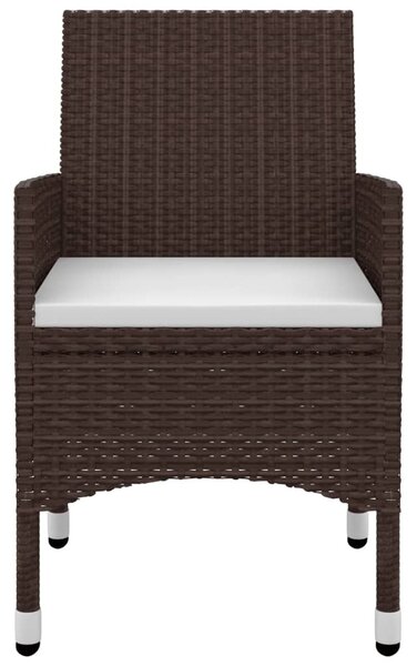 9 részes polyrattan és üveg kerti étkezőgarnitúra párnákkal