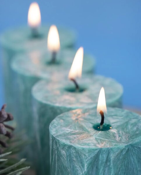 Adventi gyertyák - zöld, 4 db