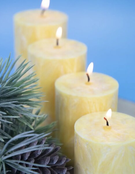 Adventi gyertyák - sárga - fokozatos - 4 db