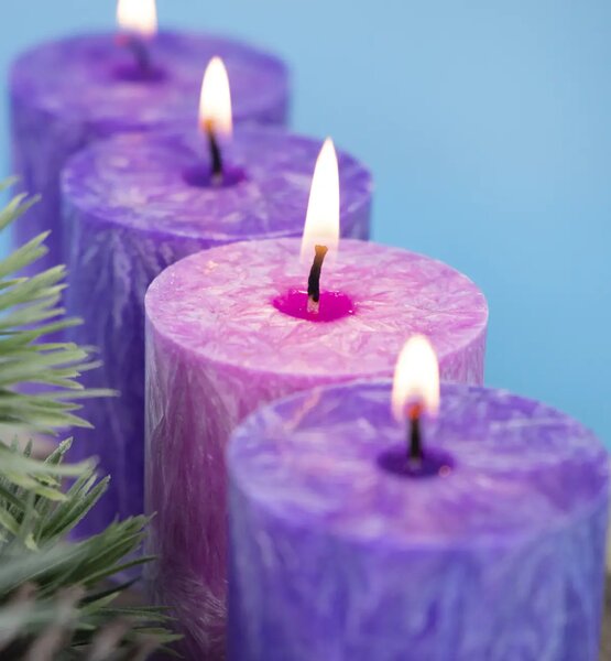 Adventi gyertyák - lila, rózsaszín - 4 db