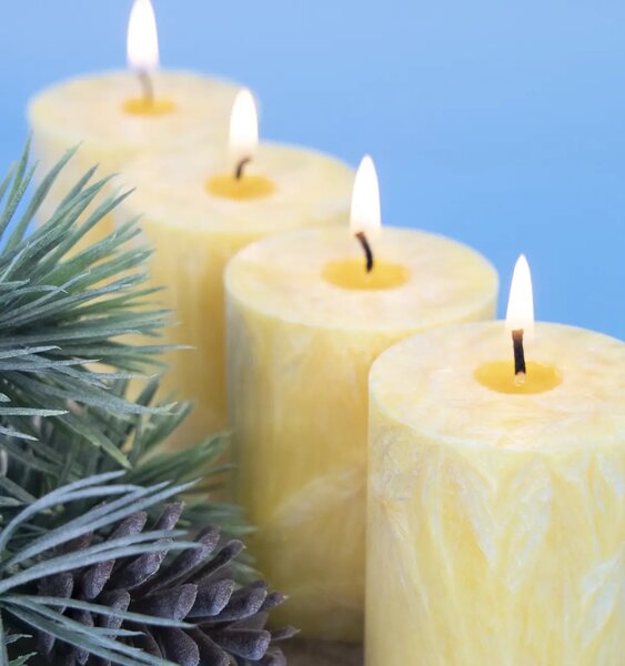 Adventi gyertyák - aranysárga, 4 db
