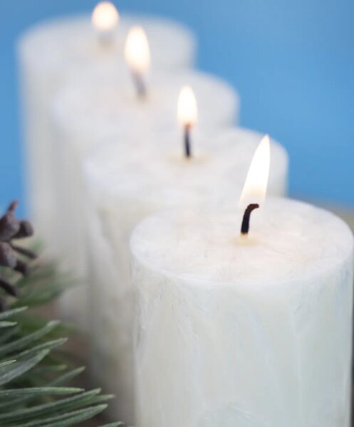 Adventi gyertyák - fehér, 4db