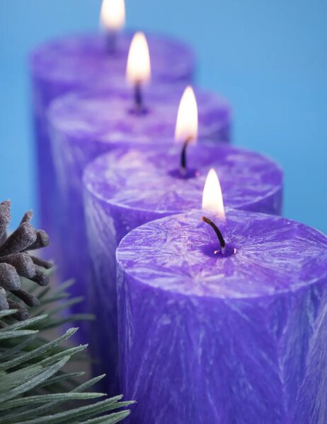 Adventi gyertyák - lila, 4 db