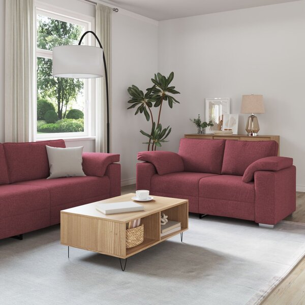 Kanapé 2 pcs Bordó 219 x 80 x 82 cm szövet
