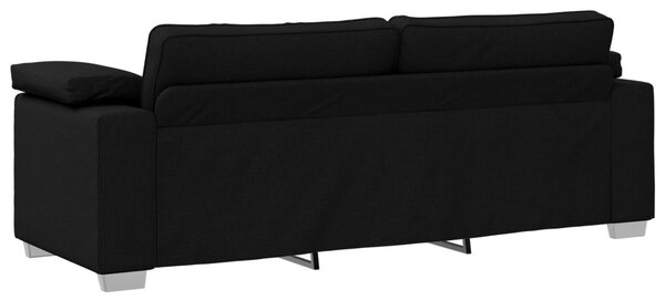 3-Fős kanapé Fekete 220 cm szövet