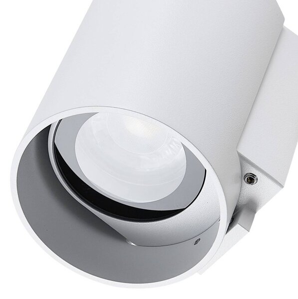 Deko-Light Kültéri fali lámpa CAN, fehér, 1 izzó, Ø 8 cm, IP65, fém, GU10, dimmelhető, Fehér / opál, Alumínium