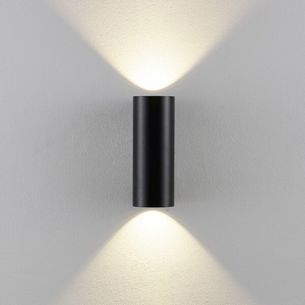 Deko-Light Kültéri fali lámpa CAN, fekete, 2 izzós, Ø 8 cm IP65 fém GU10, dimmelhető, Fekete, Alumínium