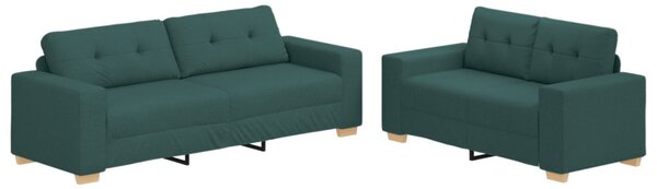 Kanapé 2 pcs Zöld 221 x 80 x 80 cm Lábbal kevert anyag