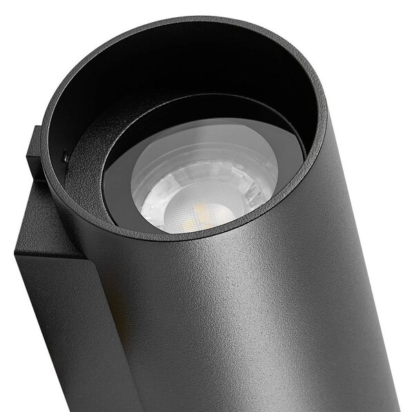 Deko-Light Kültéri fali lámpa CAN, fekete, 2 izzós, Ø 8 cm IP65 fém GU10, dimmelhető, Fekete, Alumínium