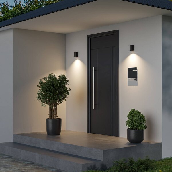 Deko-Light Kültéri fali lámpa CAN, fekete, 1 izzó, Ø 8 cm IP65 fém GU10, dimmelhető, Fekete, Alumínium