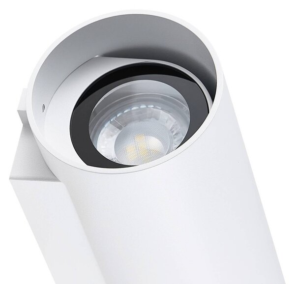 Deko-Light CAN kültéri fali lámpa, fehér, 2 izzós, Ø 8 cm, IP65, fém, GU10, dimmelhető, Fehér / opál, Alumínium