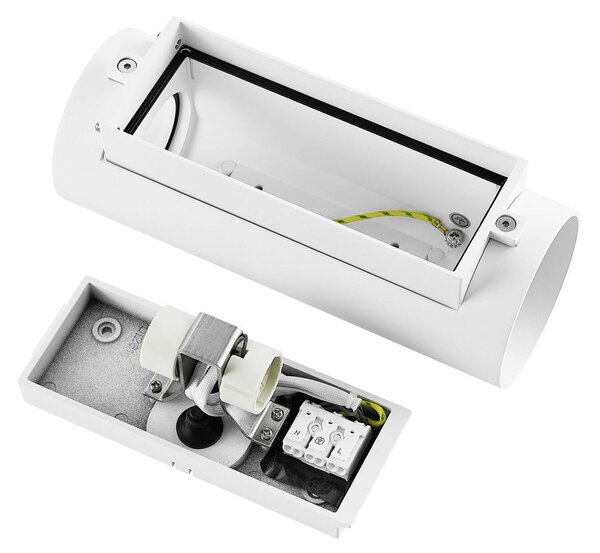 Deko-Light CAN kültéri fali lámpa, fehér, 2 izzós, Ø 8 cm, IP65, fém, GU10, dimmelhető, Fehér / opál, Alumínium