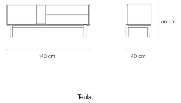 Krémszínű TV-állvány 140x56x40 cm Corvo – Teulat