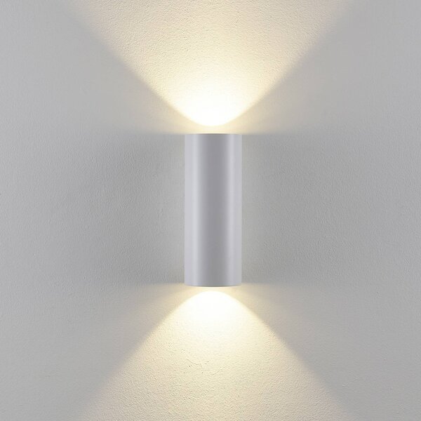 Deko-Light CAN kültéri fali lámpa, fehér, 2 izzós, Ø 8 cm, IP65, fém, GU10, dimmelhető, Fehér / opál, Alumínium