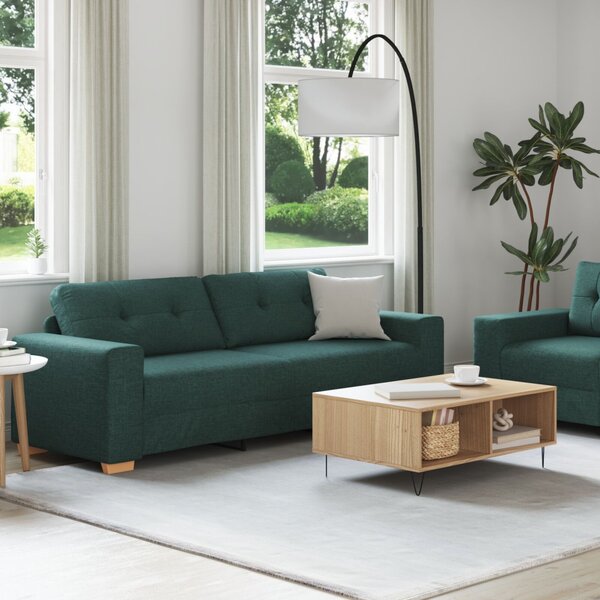 Kanapé 2 pcs Zöld 221 x 80 x 80 cm Lábbal kevert anyag