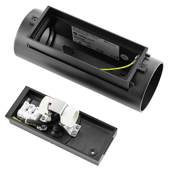 Deko-Light Kültéri fali lámpa CAN, fekete, 2 izzós, Ø 8 cm IP65 fém GU10, dimmelhető, Fekete, Alumínium