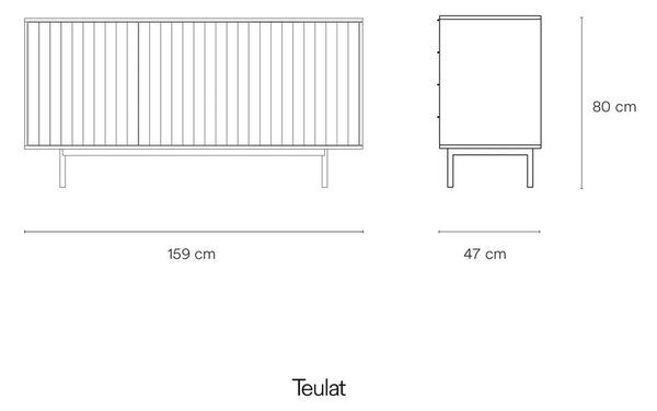 Fekete alacsony komód 159x80 cm Sierra – Teulat