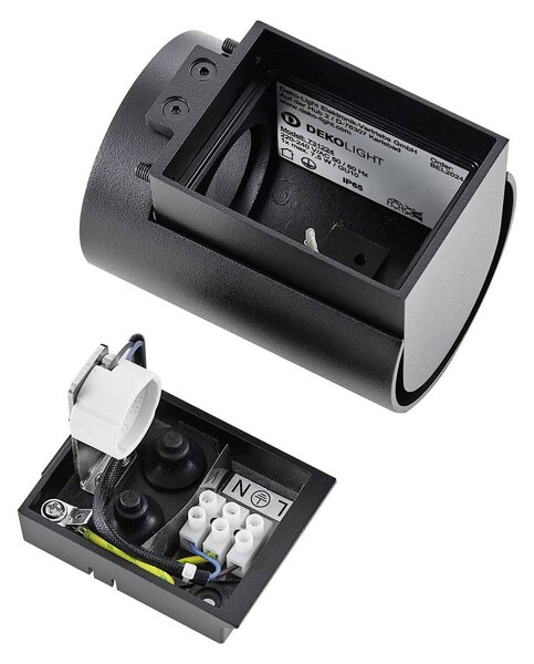 Deko-Light Kültéri fali lámpa CAN, fekete, 1 izzó, Ø 8 cm IP65 fém GU10, dimmelhető, Fekete, Alumínium