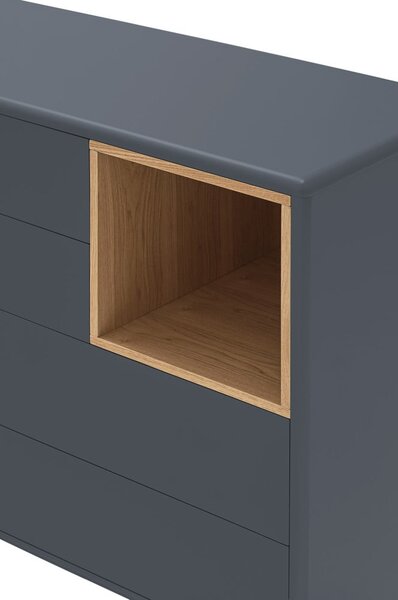 Sötétszürke alacsony komód 90x90 cm Corvo - Teulat