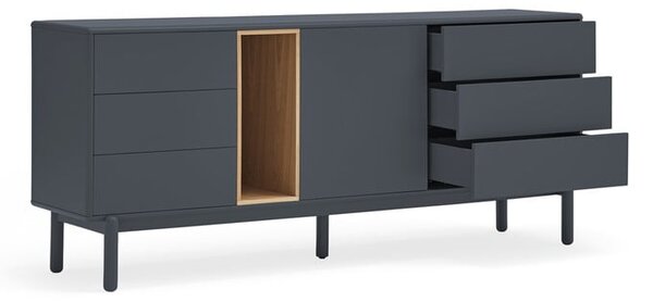 Sötétszürke alacsony komód 180x76 cm Corvo - Teulat