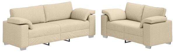 VidaXL Kanapé 2 pcs Krém 219 x 80 x 82 cm szövet