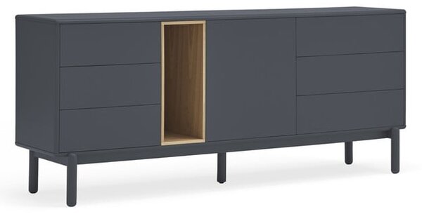 Sötétszürke alacsony komód 180x76 cm Corvo - Teulat