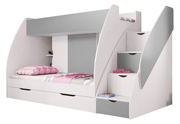 Emeletes ágy 80 cm Mareus (Szürke) (ágyráccsal)