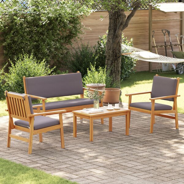 Kerti Kanapé Szett 4 pcs Barna 120 x 65,5 x 79 cm Tömör Akácfa