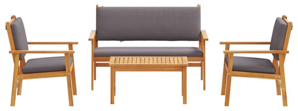 Kerti Kanapé Szett 4 pcs Barna 120 x 65,5 x 79 cm Tömör Akácfa