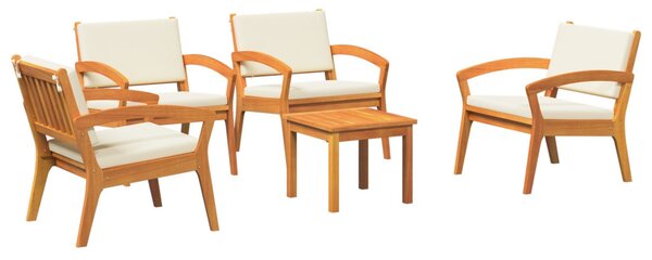 VidaXL Bisztró készlet párnával 5 pcs Barna Poliészter