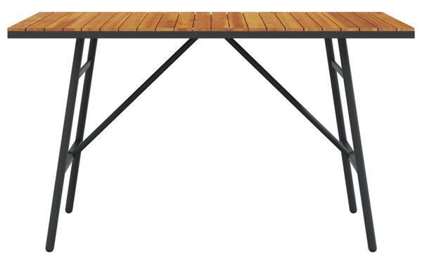Étkezőasztal - Fekete, 110x55x62 cm, Tömör akácfából