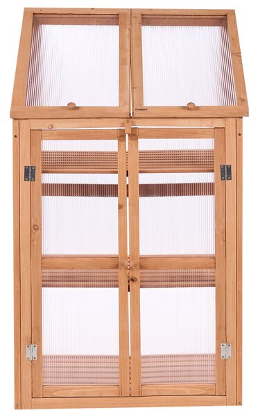 Mini üvegház erkélyre VOLVERA Fenyőfa Világosbarna 49 cm