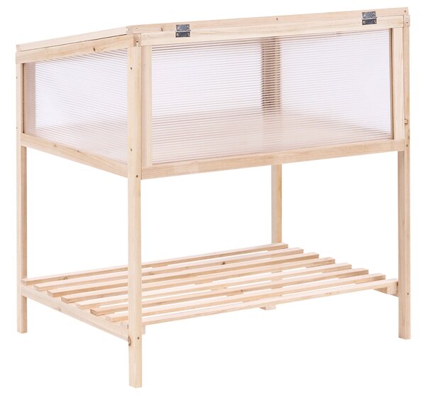 Mini üvegház erkélyre ARANOVA 80 cm 58 cm Fenyőfa Világosbarna