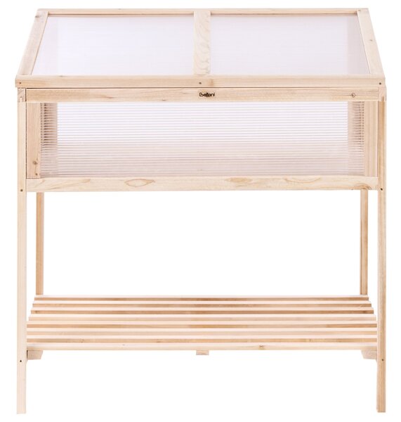 Mini üvegház erkélyre ARANOVA 80 cm 58 cm Fenyőfa Világosbarna