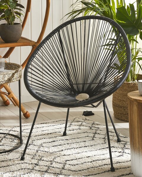 Kerti szék ACAPULCO II PE Rattan Fekete