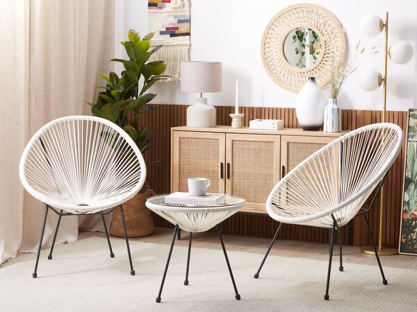 Bisztrószett ACAPULCO II PE Rattan Fehér