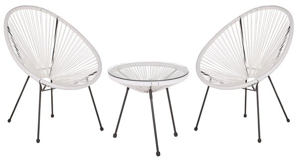 Bisztrószett ACAPULCO II PE Rattan Fehér