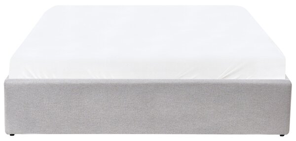 Ágyneműtartós ágy fejtámla nélkül DINAN 140 x 200 cm Világosszürke